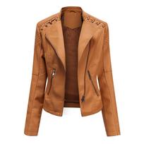 Women Ladies Lapel Motor Jacket Coat Zip Biker Short Punk Cropped Tops S imbieras
