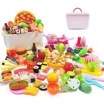 Jecimco Pretend Play Kitchen Set for Kids: Educational Toy, DIY Kit with Sushi, Seafood, Vegetables, Fruits, Hamburgers, Stove, and Cooking Utensils.