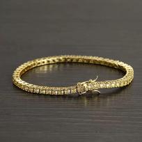 Women's Zirconia Inlaid Tennis Bracelet: Luxurious High-End Hip Hop Style with Copper Ornaments, In Stock. 16cm