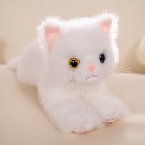 Brown Tabby and Calico Cat Plush Toy - Animal Toy - Soft to the Touch - Children's Gift - Black Cat, White Cat - Realistic Texture - Stuffed Animal -