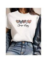 Choose Happy Graphic Print T Shirts Wounisex Top Tees Beach Y2K Funny Short Sleeve T Shirt O Neck Harajuku Tshirt New Arrival S