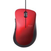 ELECOM Wired Mouse, BlueLED, Silent, 5 Buttons, Medium Size, Red, M-BL25UBSRD