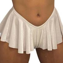Women Shorts V-shaped Low Waist Ultra Short Pleated Solid Color Patchwork Elastic Soft Summer Lady Party Club Mini Skirt XL balta