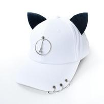 Cat Ear Baseball Caps Metal Rings Sunscreen Hat Creative Duckbill Cap  Four Seasons balta