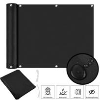 Balkono privatumo uždangalas Tvora Terasa Vandeniui atsparus Atspalvinis audinys 95% UV apsauga Skydas Denio pavėsinė Sodo Veranda Baseino Dekoracija (Black,90x300CM)