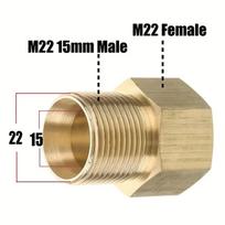 M22 15mm Female to M22 14mm Male Pressure Washer Coupler | Quick Fitting for Washer Gun Connection Hose Nozzle Car Wash