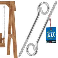 Kotarbau® Lubinis Sūpynių Kabliukas, Apvyniojamas, Įsukamas, Nerūdijantis Plienas, 230 Mm, 2 Vnt. Rinkinys