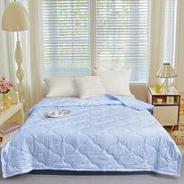 Deze Sea Salt Blue Plaid All-Season Fiber Quilt