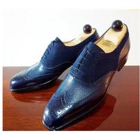 Men's large size formal leather shoes pointed Oxford shoes retro business professional men's shoes fashion splicing leather shoes 38