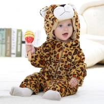 Baby Flannel Animal Onesie Hooded Cartoon Romper Costume Outfit for Infants and Kids 70