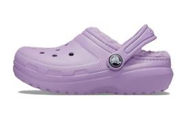 Kids' Crocs Classic Lined Thermal Kids Clogs Orchid Purple 207010-5PR 37