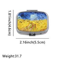 Portable With 2 Compartments Pill Box Light-proof Moisture Resistant Metal Medicine Box Oil Painting Travel Sealed Box