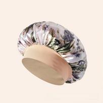 Fashion Silk Women's Bonnet Wide Brim Flower Print Sleep Bonnets Elastic Satin Hat Beauty