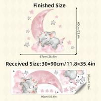 Cartoon Animal Wall Decals Panda Foxes on Hot Air Balloon Wall Stickers for Kids Room Baby Nursery Boy Room Stickers Home Decor (as the picture,30x90CM)