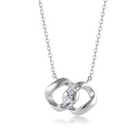S925 Sterling Silver Mobius Double Ring Necklace - Light Luxury Clavicle Chain Jewelry 925 Silver