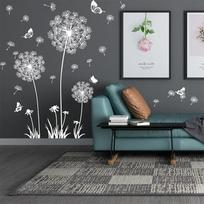 Hot Blue Dandelion Sitting Room Bedroom Wall Stickers Household Adornment Decor. Decals Mural Art Poster on The Wall (as the picture,30x90cm 2sheet)