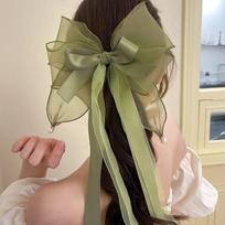 2026 Fairy Bow Hair Clip: Deluxe Mesh Ribbon Claw for Elegant Styling Standard