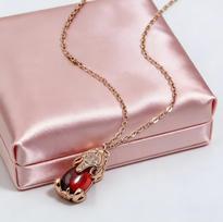 Pixiu Luck Ruby Necklace - Women's Stainless Steel, Colorfast, Pure Natural Ruby Jewelry, Small Ornaments