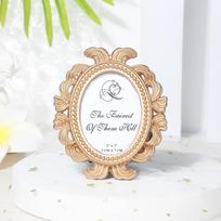 Mini Baroque Oval Picture Frames Gold Vintage Resin Photo Frames Vertical Tabletop Display Love Theme Event - No Photo Inserts