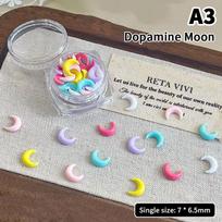 1Box 3D Resin Moon Stars Nail Art Charms Love Heart Bow Manicure Decorations Nail Supplies