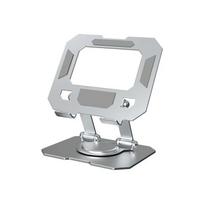 360 laipsnių besisukantis metalinis tuščiaviduris planšetinio kompiuterio stalo laikiklis, reguliuojamas sulankstomas monitoriaus stovas, skirtas iPad, Xiaomi telefonui, universalus sidabras