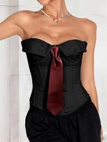 ins European and American style sexy hot girls tube top tie pure desire solid color small vest women S juoda