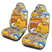 Gudetama Cute Egg Cartoon Universal Car Seat Cover Waterproof Suitable For All Kinds Models Car Seat Mat Polyester Hunting One Size