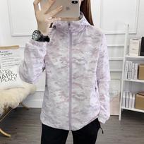 Women's Hooded Mesh Windbreaker Jacket - Breathable Spring/Autumn Casual Sportswear M taro purpurinė spalva