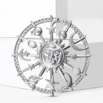 Ramadan Classic Sun Moon Brooches for Women Star Pins Necklace Keychain Event Party New Gifts Jewelry Decoration Accessories