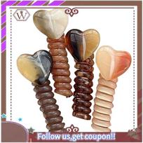 A95D-Spiral Hair Ties Loop Headbands Elastic Rubber Bands Heart Shape For Women Girls Telephone Wire Spool Design