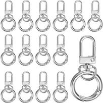 A95D-For Keychain Buckle/Lanyard,Spring Clasps Clips 15-Pack Lobster Claw Clasp, Swivel Trigger Snaps Hooks sidabras