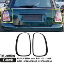 Car Light Cover Trim Ring Headlight Tail Light Frame For BMW Mini R60 2011-2016 51139801573,51139801574, 52109806935,52109806936 Black-Rear