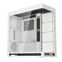 HAVN HS 420 Base Model White Dual Chamber Mid-Tower ATX Pillarless Case with USB 3.2, Integrated Curved Tempered Glass Panel, and PWM Fan Hub