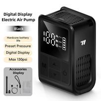 WEST BIKING 130PSI Mini Electric Pump Schrader Presta Valve Portable Bicycle Tire Inflator Rechargeable Compressor Bicycle Pump 130PSI Black