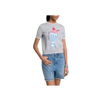 Michael Kors Round Neck Patterned Knit Short Sleeve Regular T-Shirt Women tops JT5618OF84-0035 XS