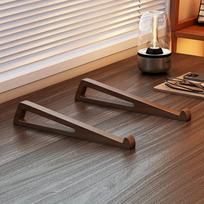 Portable Foldable Wooden Laptop Stand-Ergonomic 12° Adjustable Angle, Cooling Ventilation Triangular Design,Office Accessory 2pcs set