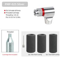 Deemount Bicycle CO2 Cartridge Inflator Head Fits Schrader N Presta Cycling Air Inflation Mini Hand Pump Nozzle PMP025 Silver T1Z