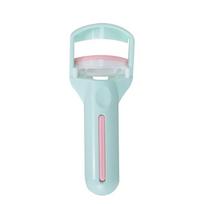 Mini Plastic Press Type Eyelash Curler No Pulling Long Lasting Lashes Curling Clip Eyelash Lift Wide Angle Girls žalia
