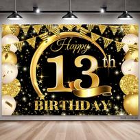 Happy 18th Birthday gold Background Banner For Man Woman Balloon Curtain 40 Years Anniversary Party photography backdrop Decor 125cmX80cm