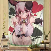 Japanese Anime Super Sonico Manga Cartoon Tapestry Art Science Fiction Room Home Decor Wall Hanging Sheets 90x150CM Flag 40CMx60CM
