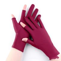 1 Pair Spandex Women Sun Protection Gloves Ice Silk Semi-finger Thin Ice Silk Gloves Breathable Anti-ultraviolet