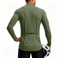 Men's Long Sleeve Quarter Zip Pullover Breathable Quick Dry Athletic Shirt Lightweight Stretchy Performance Top for Outdoor Activities L armijos žalia spalva