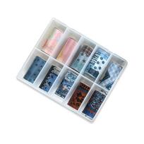 10Rolls Colorful Nail Foils Transfer Paper DIY Plaid Nail Art Stickers Denim-like Leopard Manicure Set Decal Tape Salon Use