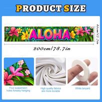 2D Aloha Banner Hawaiian Hello Summer Party Decorations Yard Garden Indoor Decor Backdrops Photo Booth Props Party Supplies Polyester 200x45cm
