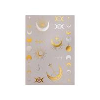 Mehndi Stickers Bronzing Henna Tattoo Stickers Butterfly Snake Star Moon Gold Henna Tattoo Decals Waterproof India Flower Totem