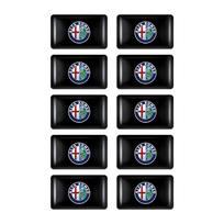 10pcs 3D Epoxy Car Stickers Body Auto Emblem Interior Dekoration For Alfa Romeo Mito Giulietta Myth 159 Sportiva Giulia 147 156
