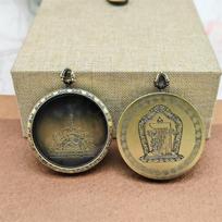 Ten-Faced Self-Liberated Vajra Pendant Necklace - Thangka Jewelry Box, Brass, Gold & Silver DIY Tibetan Accessory