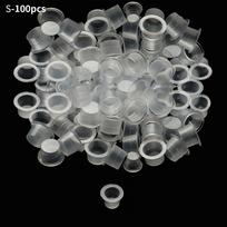 100PCS Disposable Plastic Cups Tattoo Ink Caps Tattoo Pigment Cups Pigment Container Holder Stand Makeup Tattoo Accessories