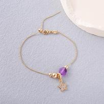 14K Copper-Plated Amethyst Stone Necklace - Luxurious, Non-Fading, Versatile Fashion Jewelry for Women ametistas