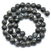 8 mm natūralaus juodo labradorito apvalūs larvikite brangakmenio palaidi karoliukai 15.5